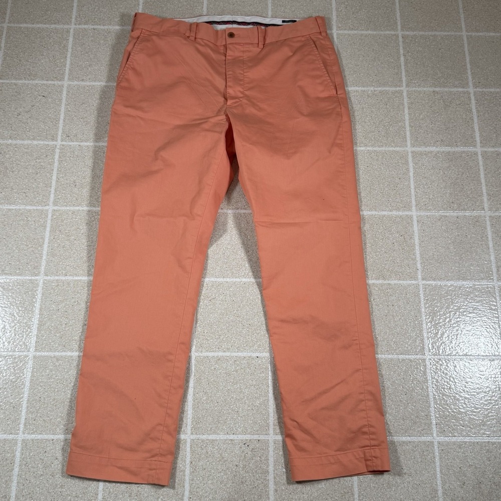 Polo Ralph Lauren Golf Slim Fit Chino Pants 35x30 Orange Golf Preppy